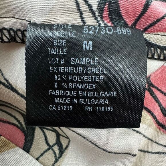 Tribal Women's M Drape Cowl Neck Sleeveless Top Abstract Red Gold Circle Print - Picture 6 of 9